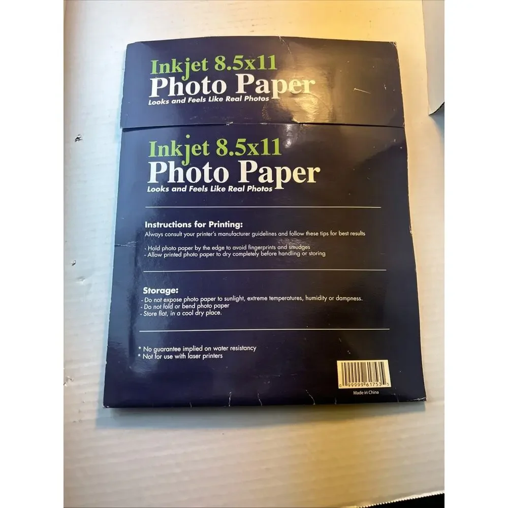 Photo Paper Inkjet New 8.5 x11 Bright White Glossy Print